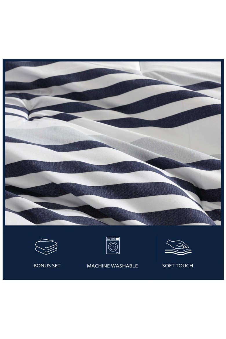 Palm Coast Striped Comforter Set, Alternate, color, MEDIUM / DARK BLUE