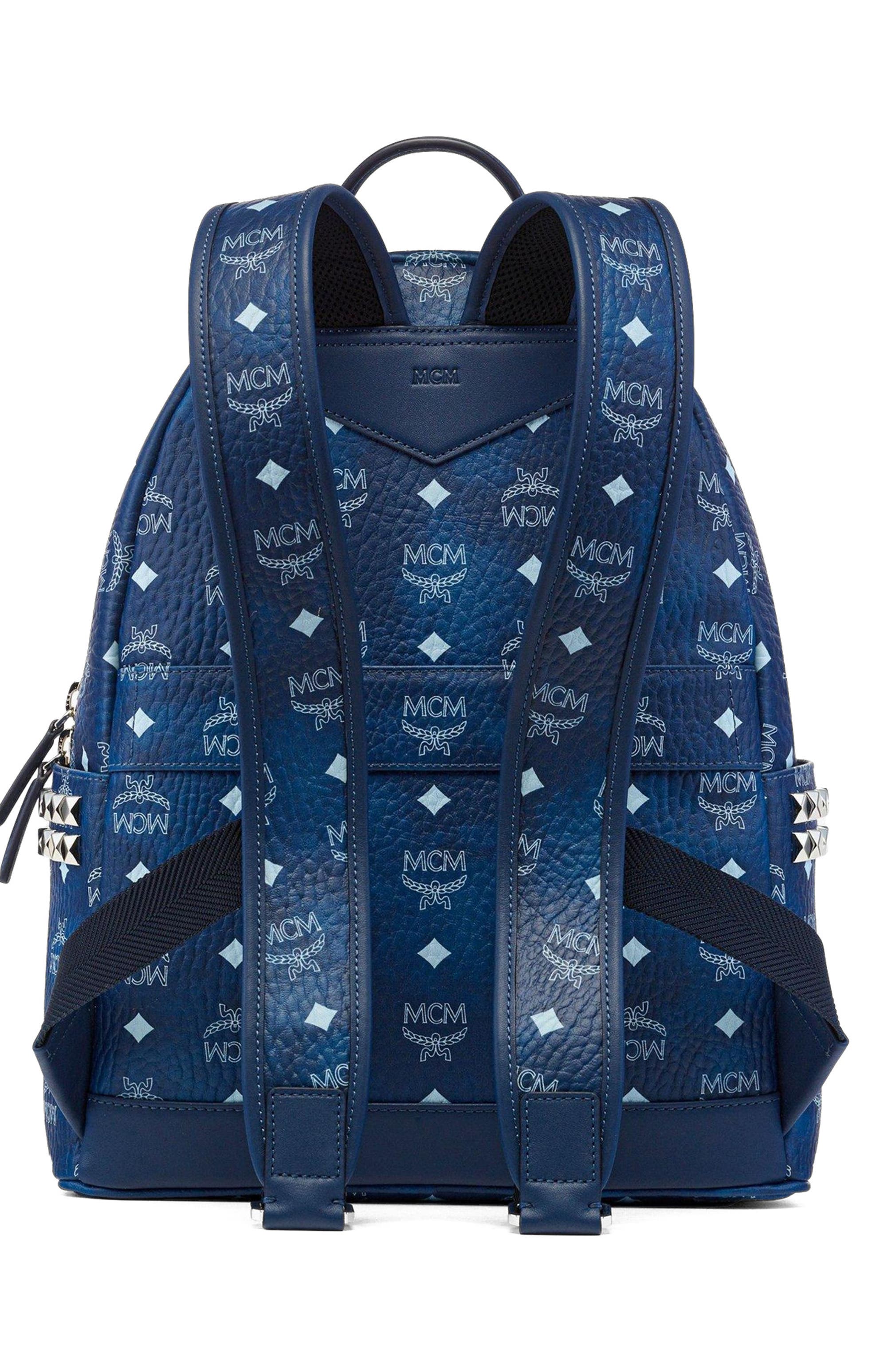 MCM Stark Side Studs Backpack in Visetos, Alternate, color, 