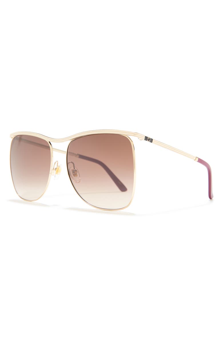 Gucci 63mm Square Sunglasses, Alternate, color,