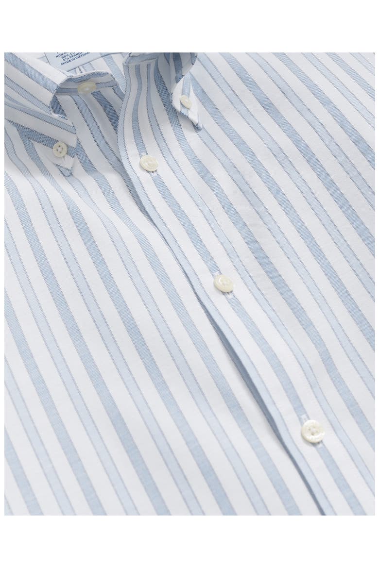 Non-Iron Regular Fit Stripe Stretch Cotton Button-Down Oxford Shirt, Alternate, color, BLUE