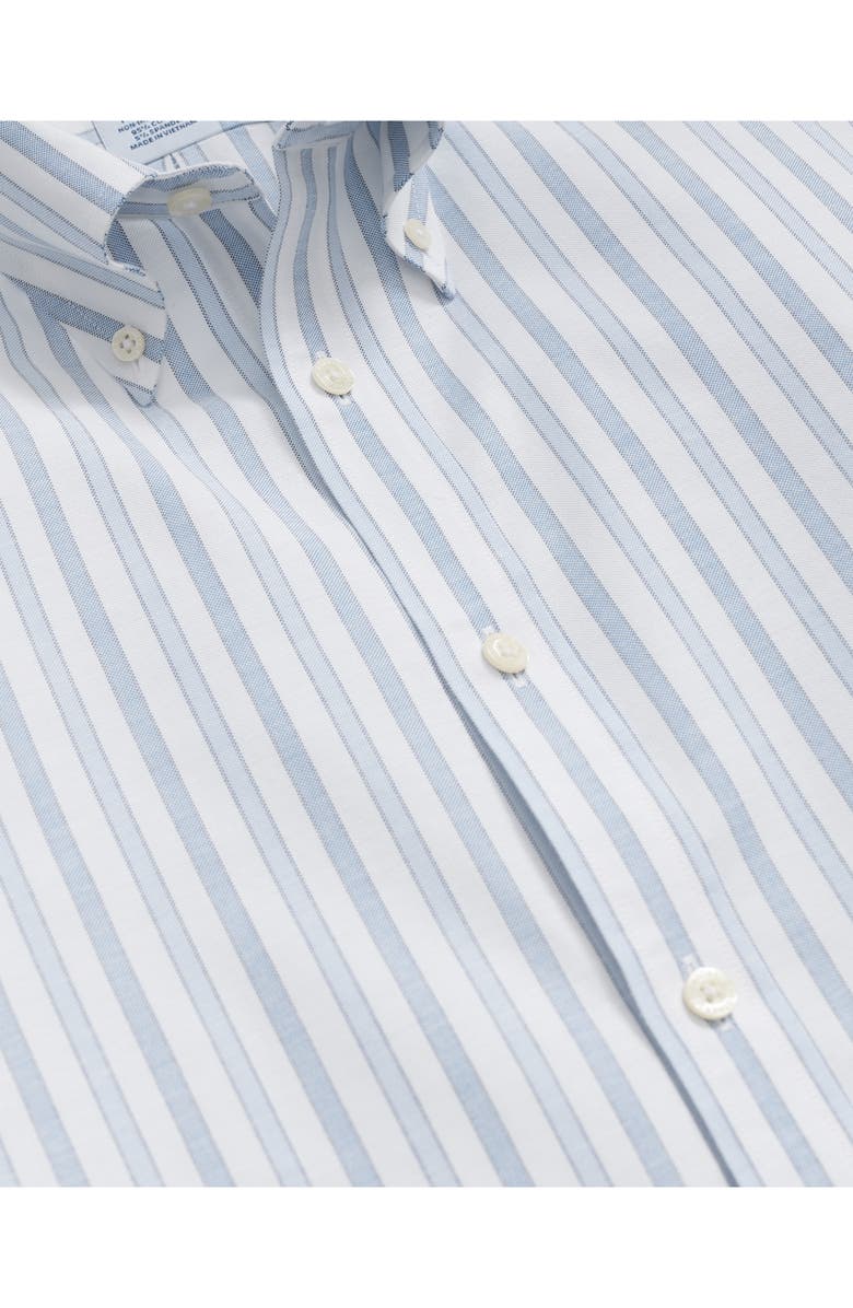 Brooks Brothers Non-Iron Regular Fit Stripe Stretch Cotton Button-Down Oxford Shirt, Alternate, color, Blue