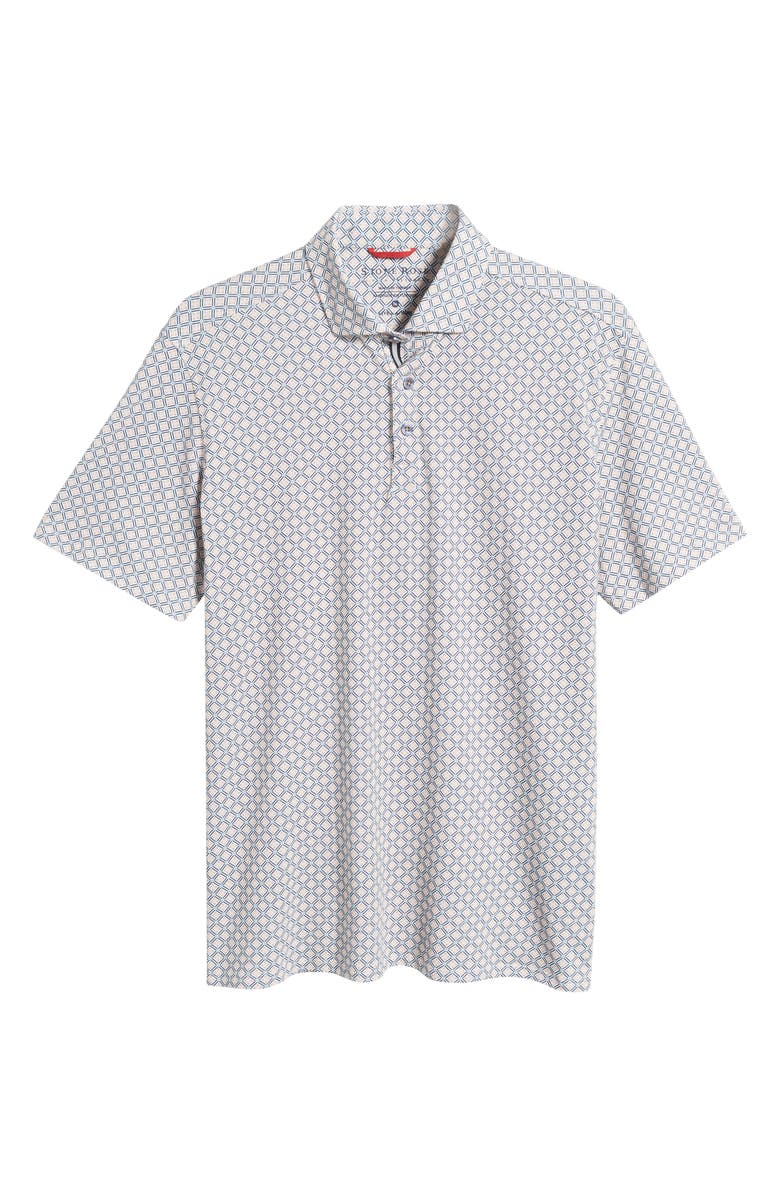 Stone Rose Tile Flower Performance Jersey Polo, Alternate, color, 