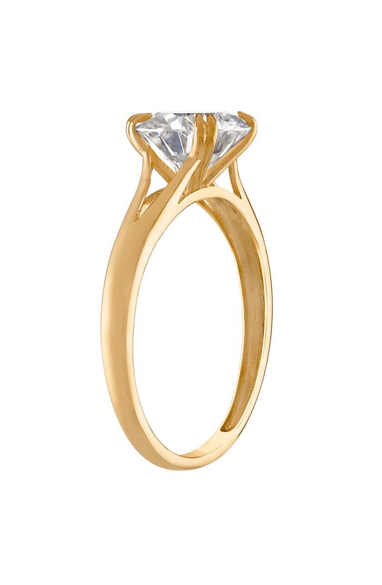 FUZION CREATIONS Moissanite Solitaire Ring, Alternate, color, Yellow