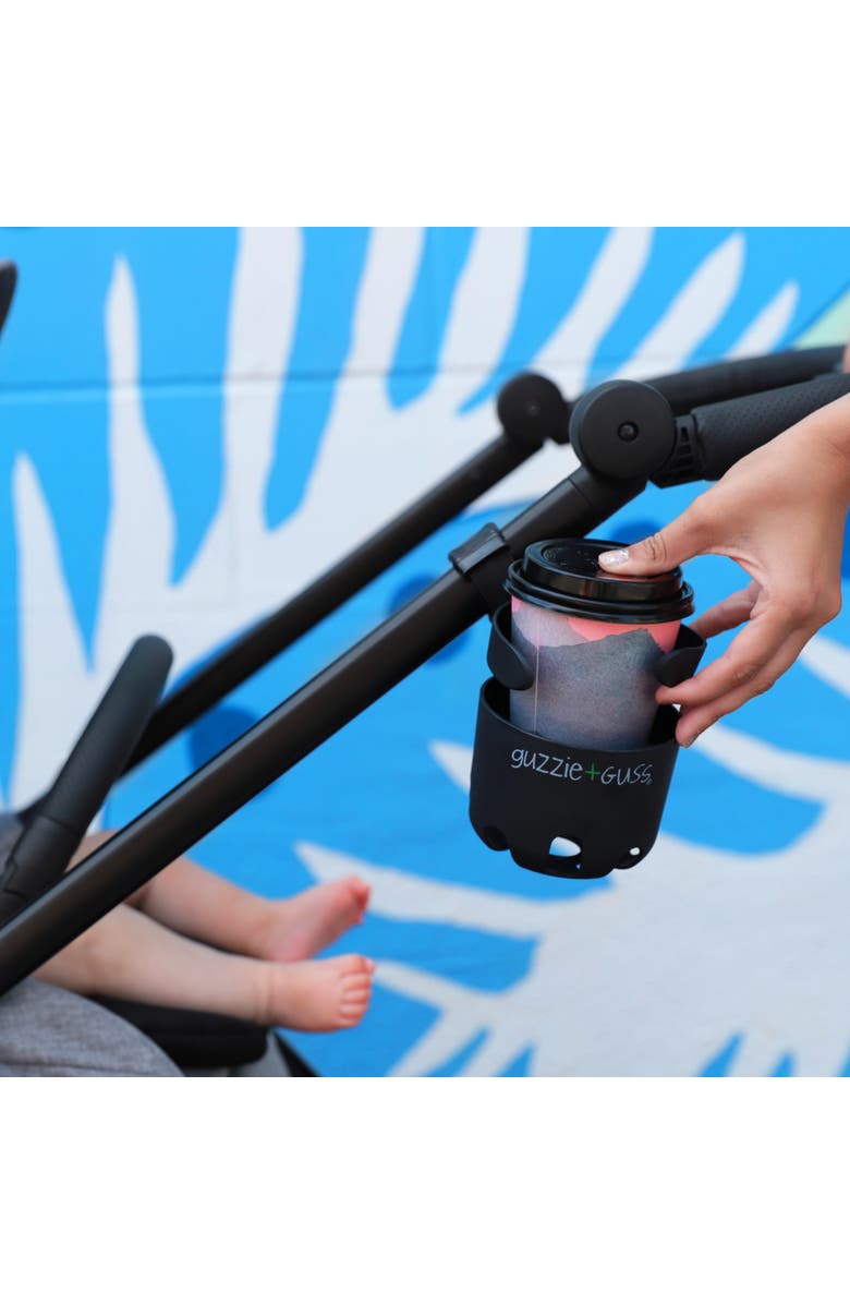 Guzzie and Guss Universal Cup Holder - Convenient, Easy-to-Attach & Adjustable to Fit Most Strollers, Alternate, color, Black