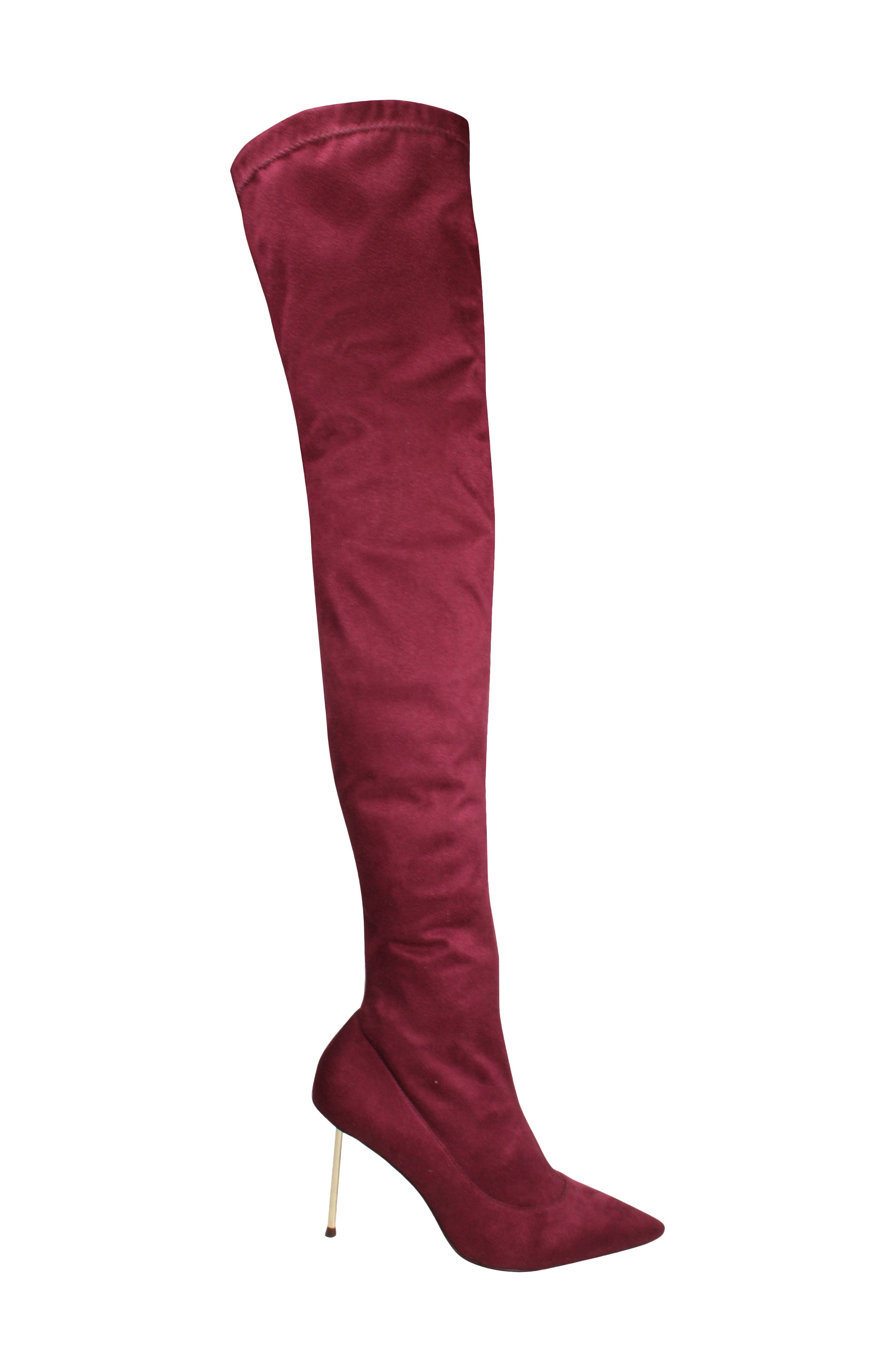 BCBGMAXAZRIA Kiki Over the Knee Pointed Toe Boot, Alternate, color, Burgundy