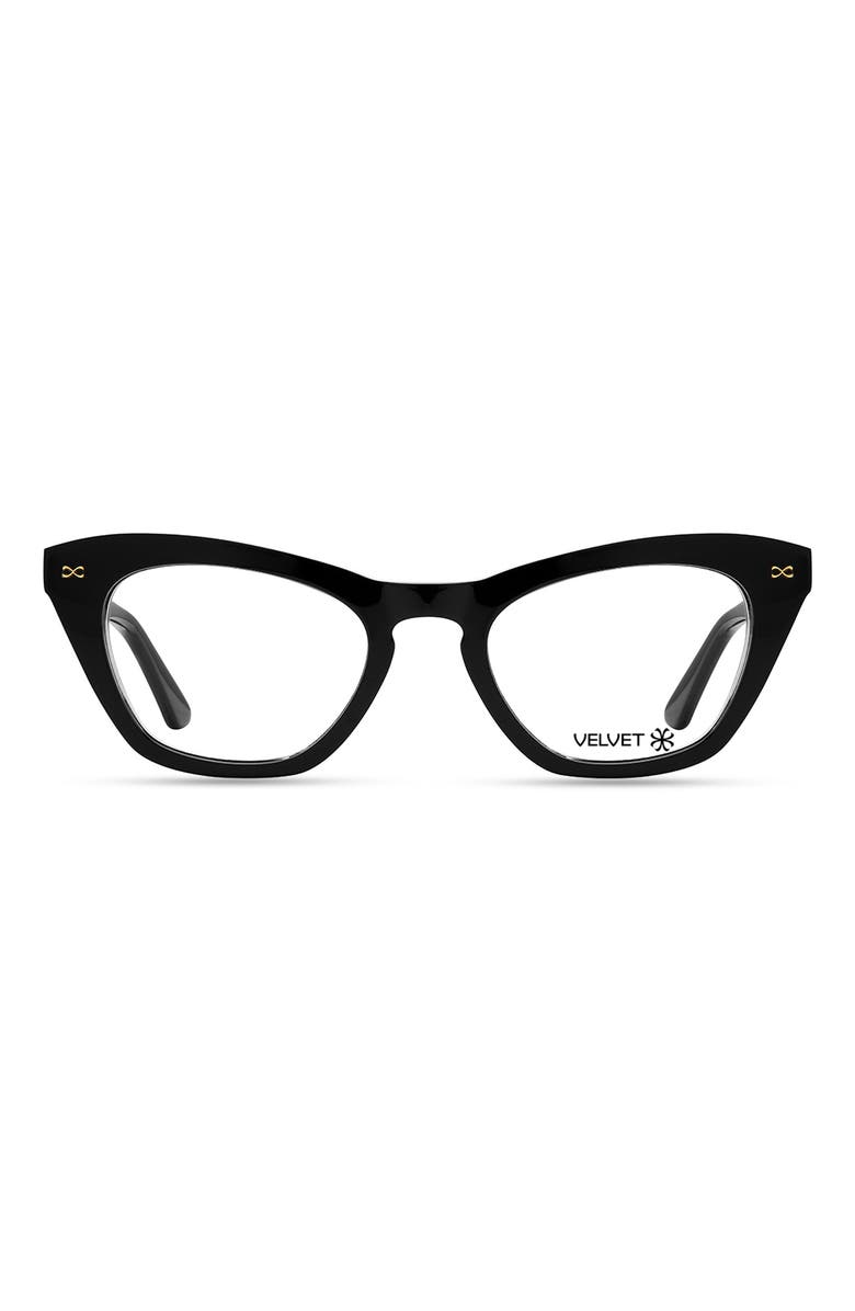 Velvet Eyewear Stevie 51mm Cat Eye Optical Glasses, Main, color, Black