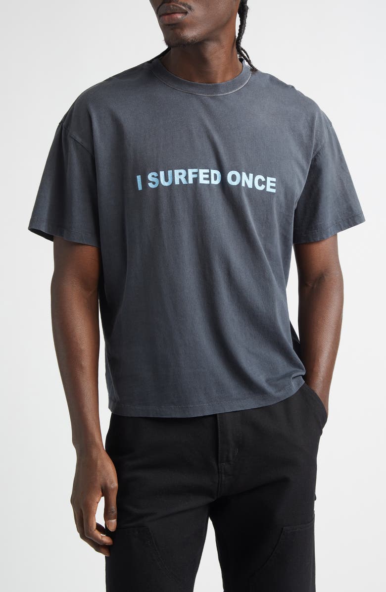 STOCKHOLM SURFBOARD CLUB Box Fit Perfect Organic Cotton Graphic T-Shirt, Main, color, Black