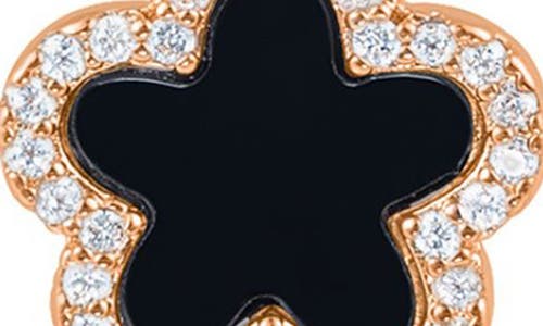 Adornia Clover Pendant Necklace & Drop Earrings Set In Black