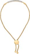 Haus of Brilliance Gold Vermeil Diamond Accent Bar Lariat Bolo Bracelet
