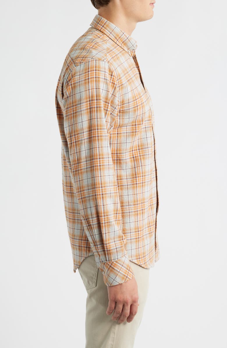 James Campbell Vulcan Trim Fit Plaid Cotton Button-Up Shirt, Alternate, color, Golden