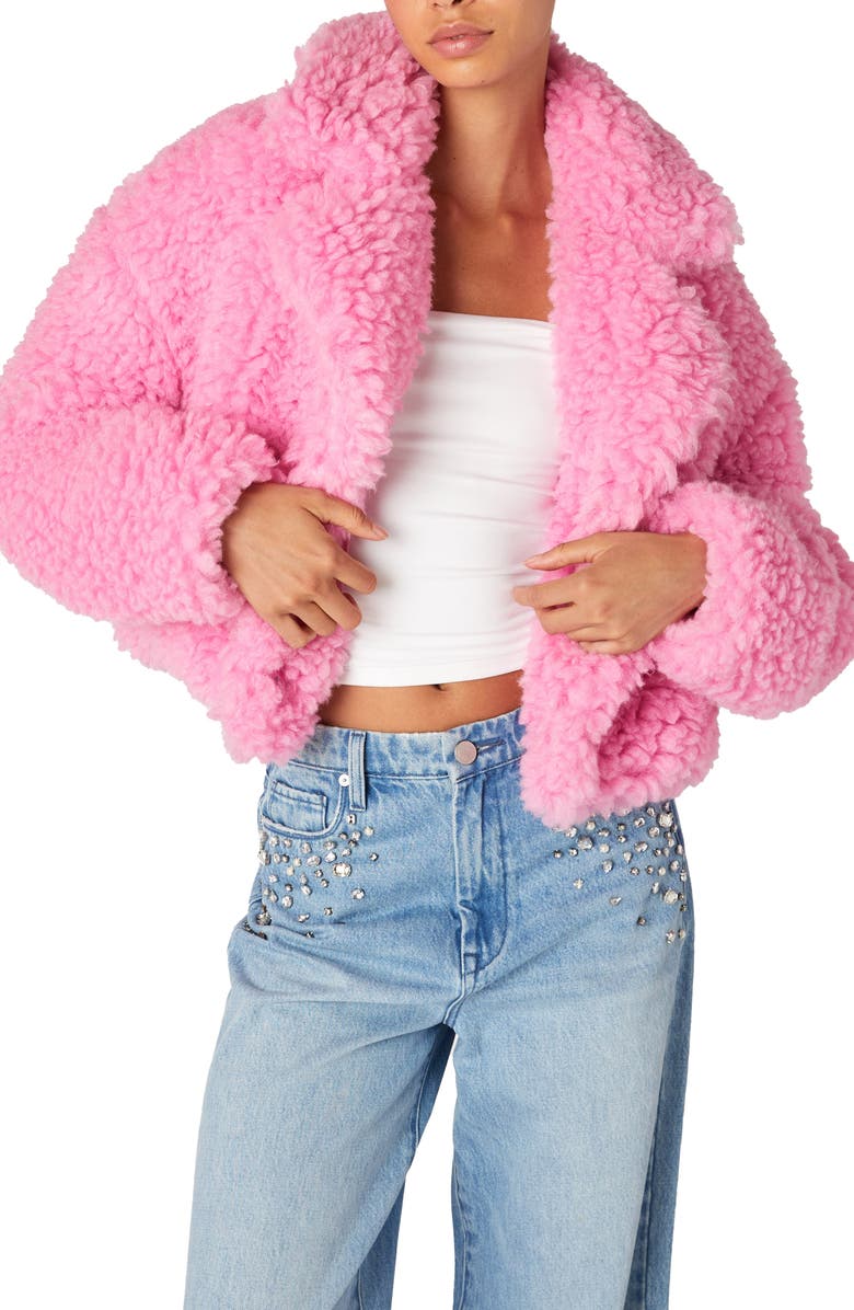 BLANKNYC Faux Fur Jacket, Alternate, color, Candy Bar
