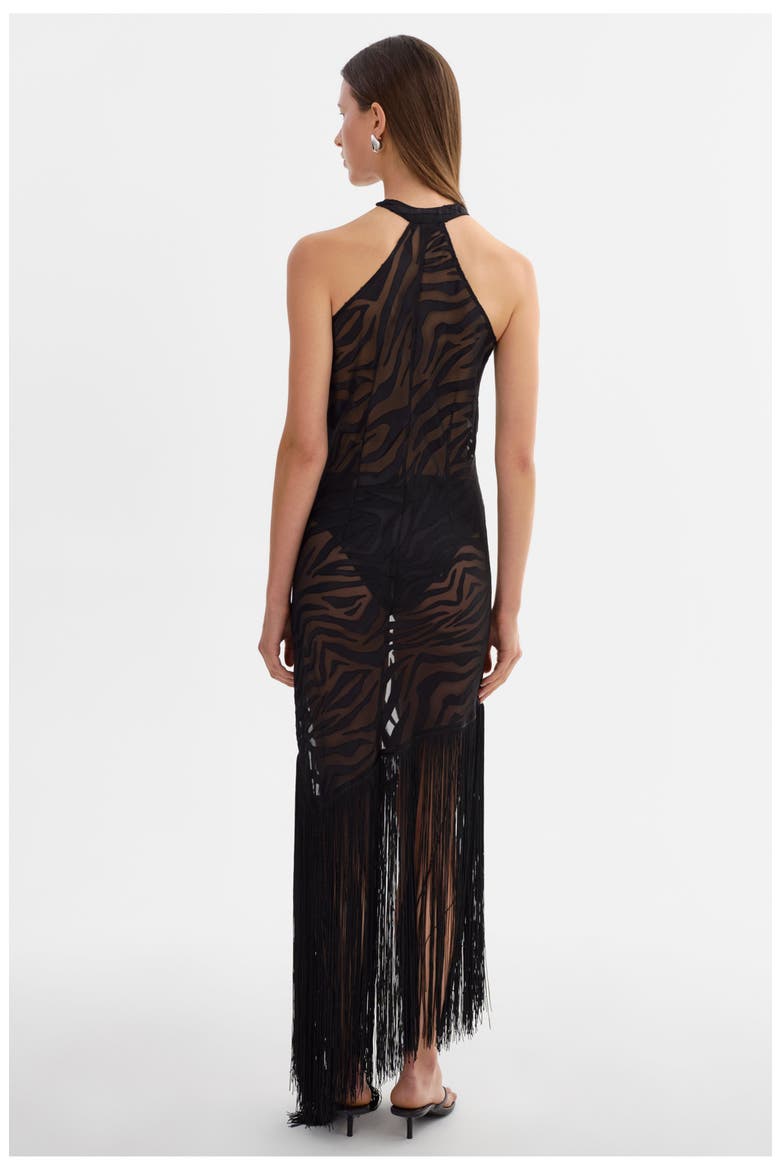 Jennine | Zebra Sheer Dress, Alternate, color, BKZB