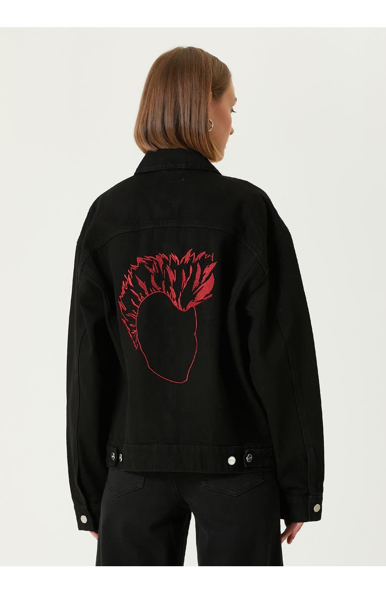 PCFG Logo Denim Jacket, Alternate, color, Black