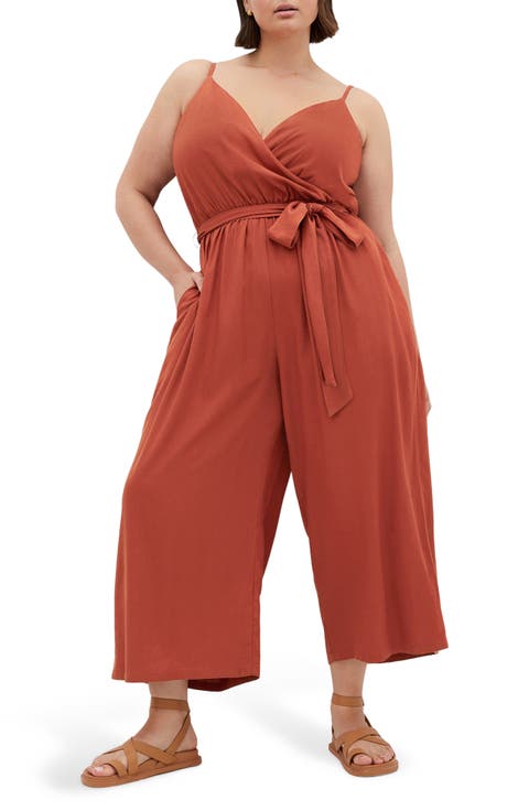 Lina Belted Jumpsuit (Plus)