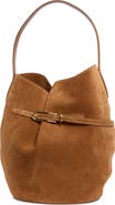 LIFFNER Large Belted Suede Bucket Bag