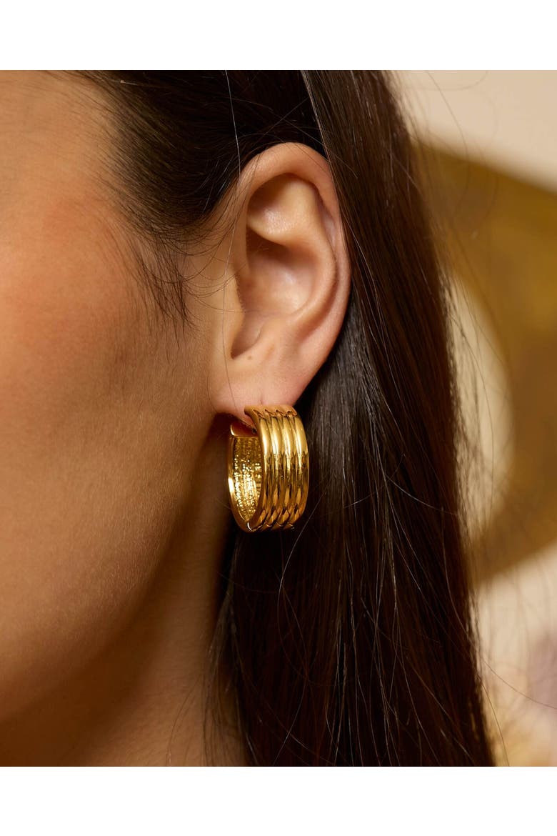 Bondi Waves Hoops, Alternate, color, Gold