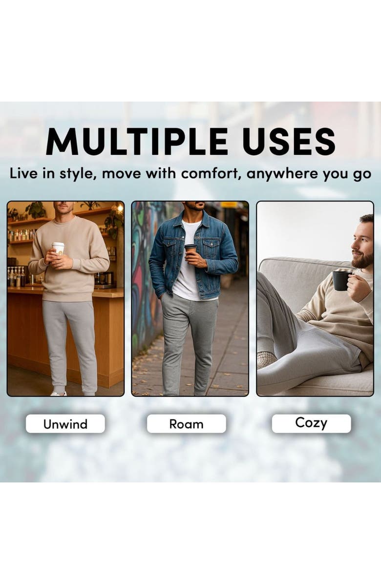 BenBen Mens Ultra Soft Singe Pack Dual Zipper Jogger, Alternate, color, Black