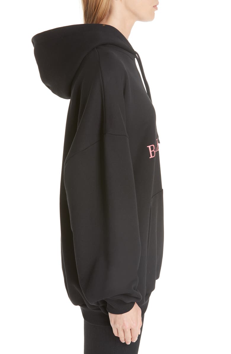Balenciaga Wreath Logo Hoodie, Alternate, color,