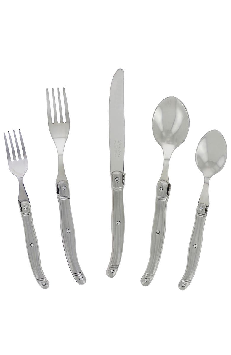 FRENCH HOME Laguiole 20-Piece Stainless Steel Flatware Set - Silver, Alternate, color, Silver