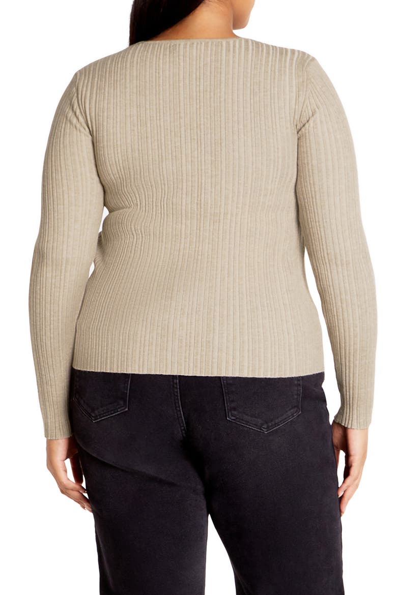 Tessa Cutout Rib Sweater, Alternate, color, CREAM MARLE