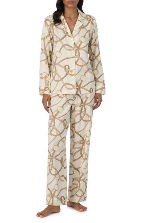 Belting Print Cotton & Viscose Pajamas
