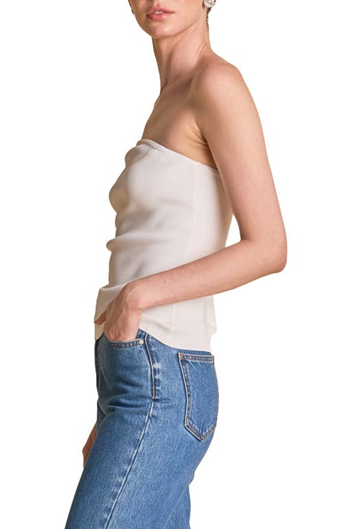 Endless Rose Strapless Knit Top In White