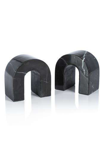 Zodax Martil Set Of 2 Marble Bookends In Black