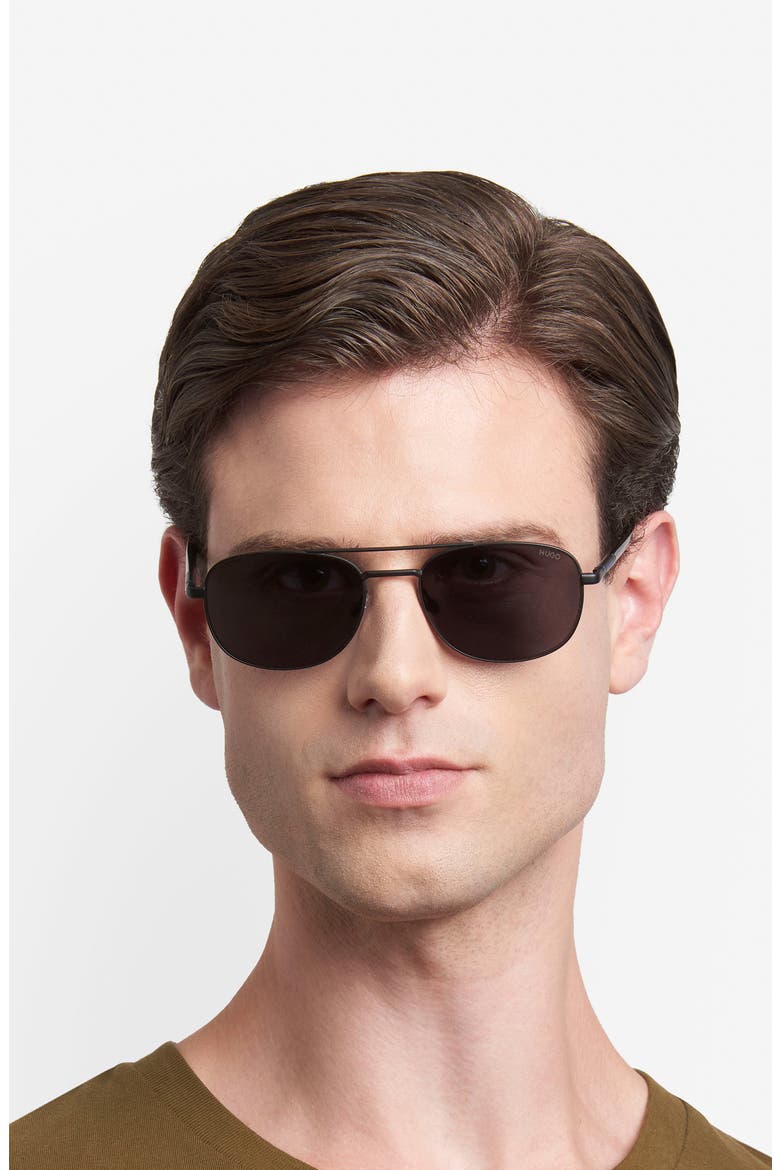 56mm Navigator Sunglasses, Alternate, color, MATTE BLACK/ GREY
