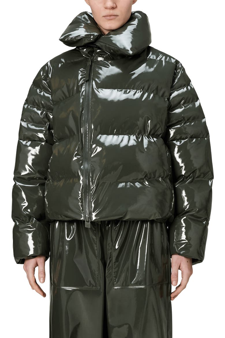 Alta Vision Short Windproof & Waterproof Puffer Jacket, Main, color, SWAMP
