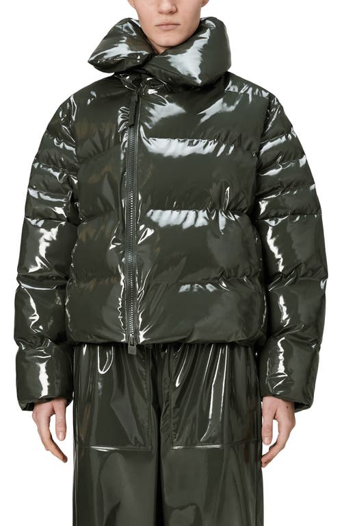 Rains Alta Vision Short Puffer Jacket Swamp In Green
