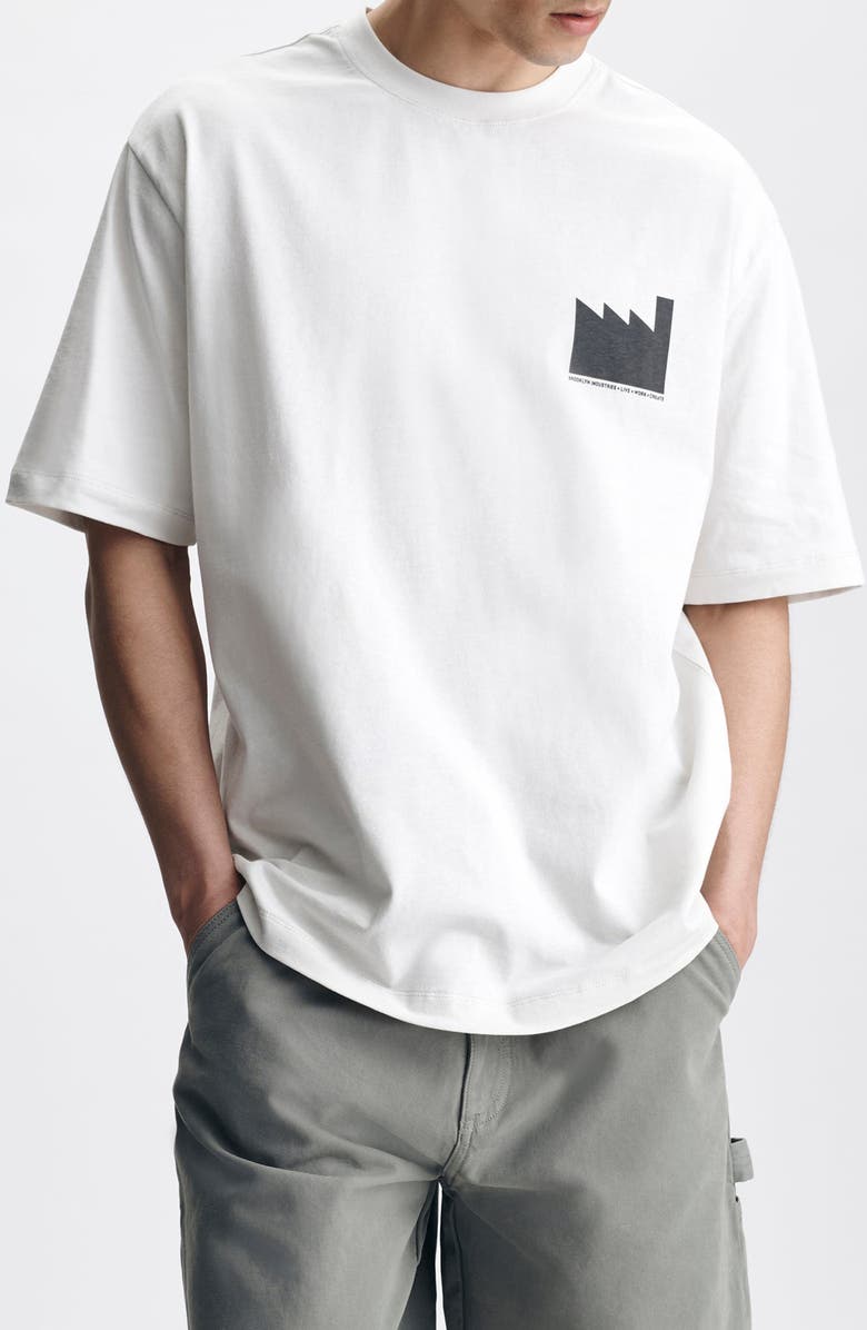 Brooklyn Industries Loose Fit Cotton Graphic T-Shirt, Main, color, White Onyx