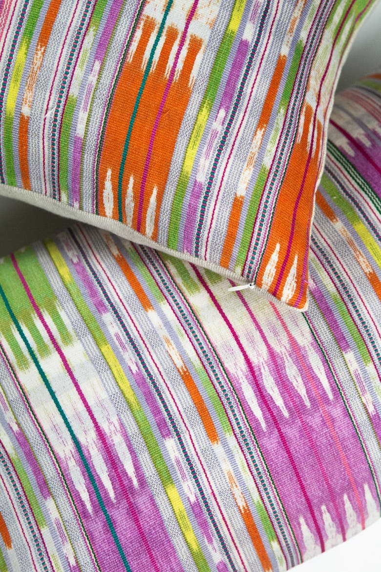 Vintage Handwoven Tie Dye Ikat Multi Pillow, Alternate, color, Multi