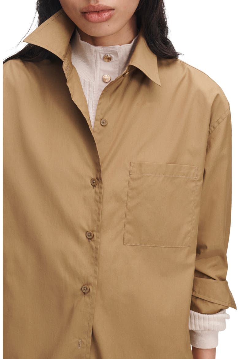 Connie Cotton Poplin Button-Up Shirt, Alternate, color, GOLD