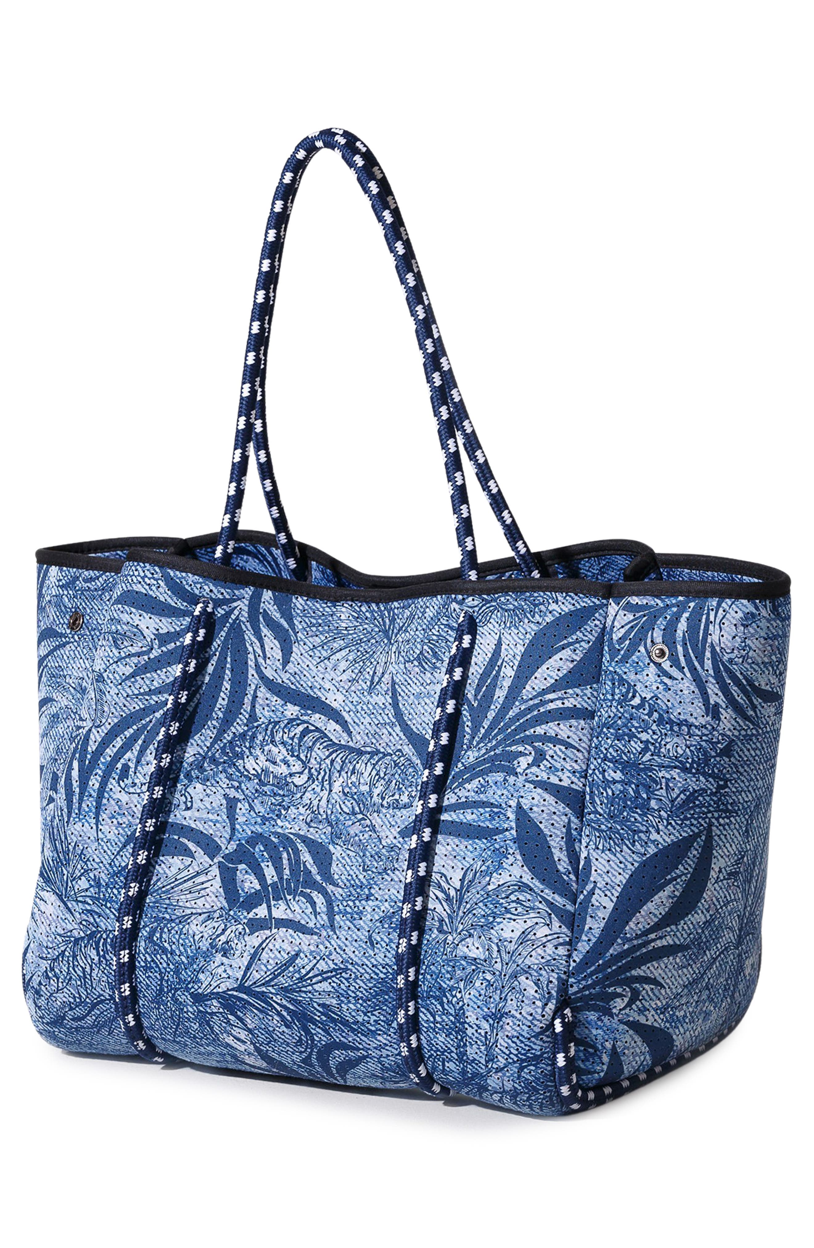Everyday Neoprene Tote, Alternate, color, JUNGLE BLUE