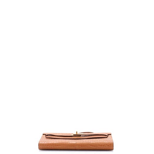Pre-owned Hermes Hermes Kelly To Go Wallet Alligator In Gold