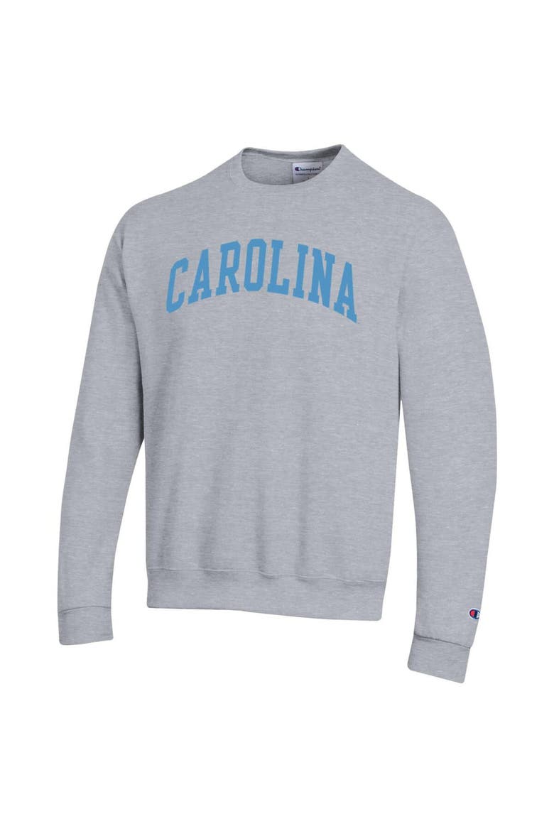 Men's Champion  Heather Gray North Carolina Tar Heels Basic Arch Fleece Pullover Sweatshirt, Alternate, color, Heather Gray