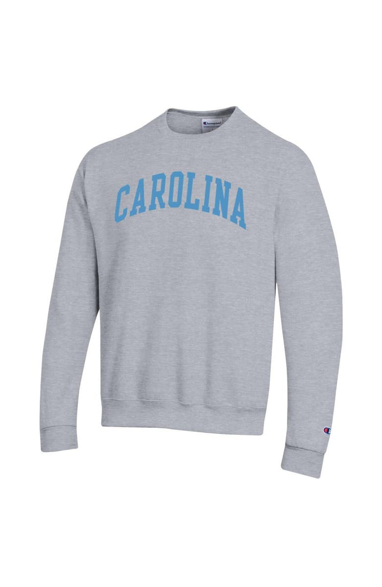 Champion Men's Champion Heather Gray North Carolina Tar Heels Basic Arch Fleece Pullover Sweatshirt, Alternate, color, Heather Gray