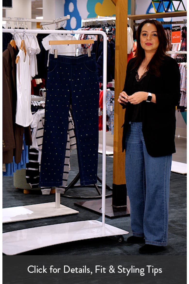 Rhinestone Straight Leg Crop Denim Leggings video