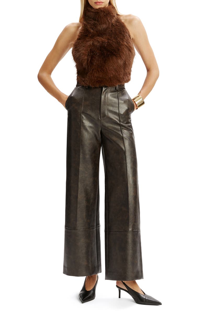 Bardot Juliettta Faux Fur Halter Top, Alternate, color,