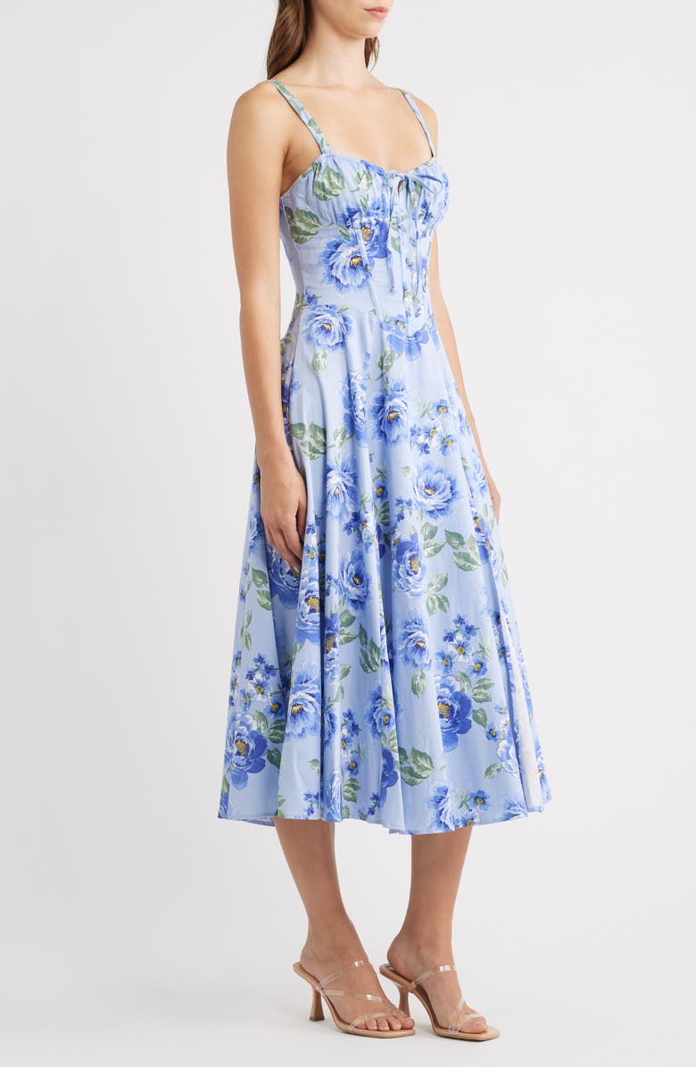 Emerald Sundae Print Tie Back Midi Dress, Alternate, color, 