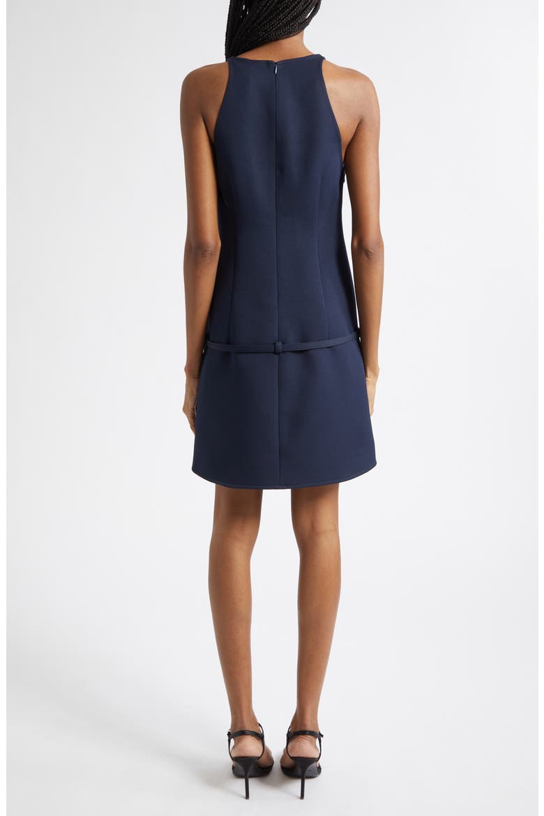 Belted Twill A-Line Minidress, Alternate, color, NAVY