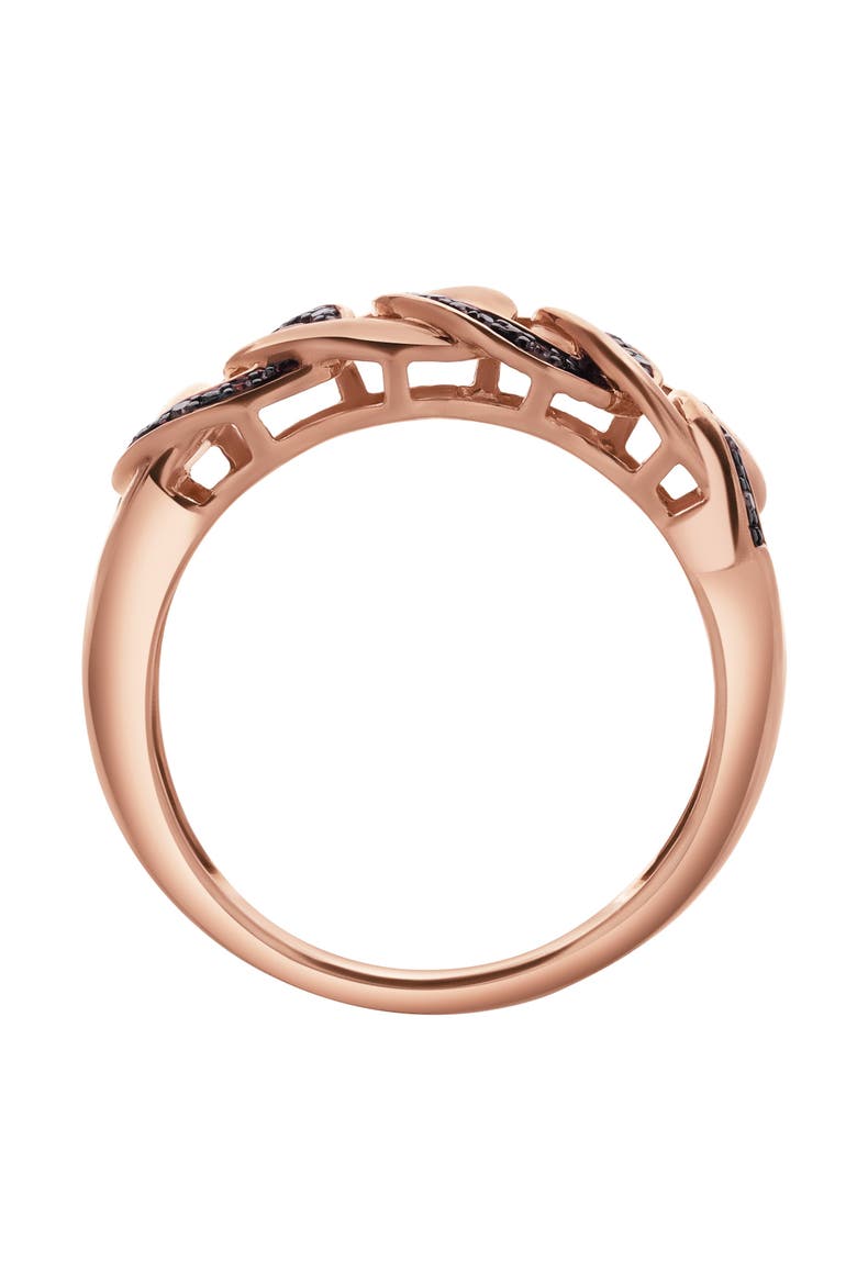 Marvella Sterling Silver 0.07 Ct Diamond Link Ring, Alternate, color, Pink Rhodium Sterling Silver