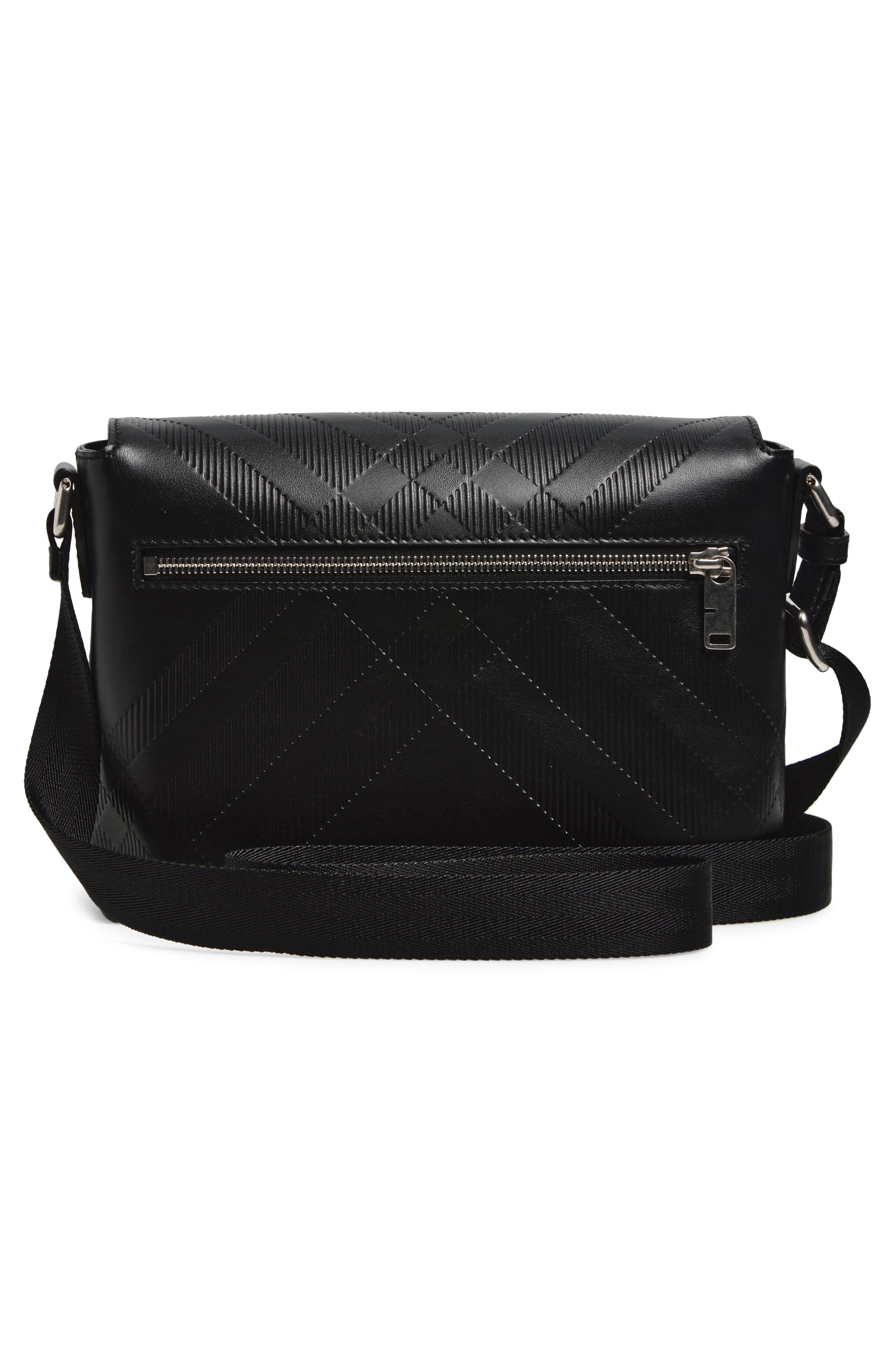 Burberry Small Buckle Messenger Bag, Alternate, color, Black
