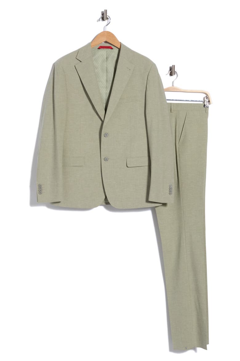 Trim Fit Suit, Main, color, SAGE