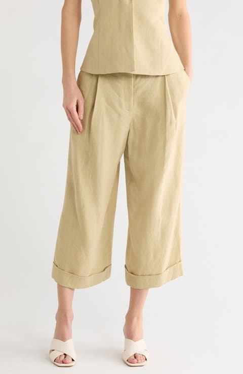 Houston St. Linen Wide Leg Pants