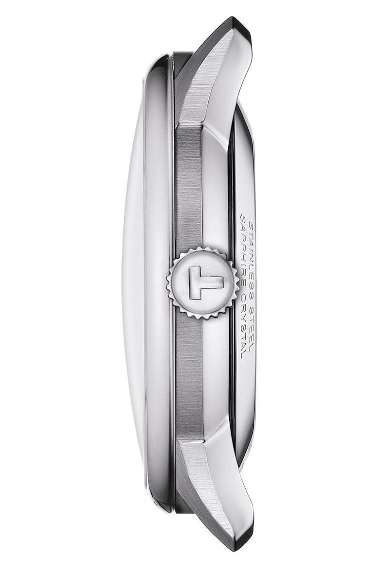 Chemin des Tourelles Leather Strap Watch, 39mm, Alternate, color, GREY/ IVORY