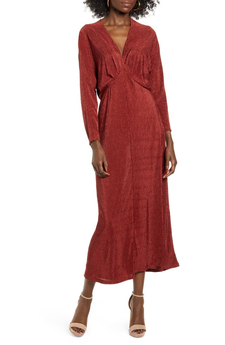 All in Favor Textured Long Sleeve Dress, Main, color,