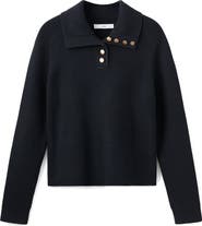 MANGO Ribbed Polo Sweater