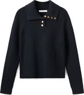 MANGO Ribbed Polo Sweater