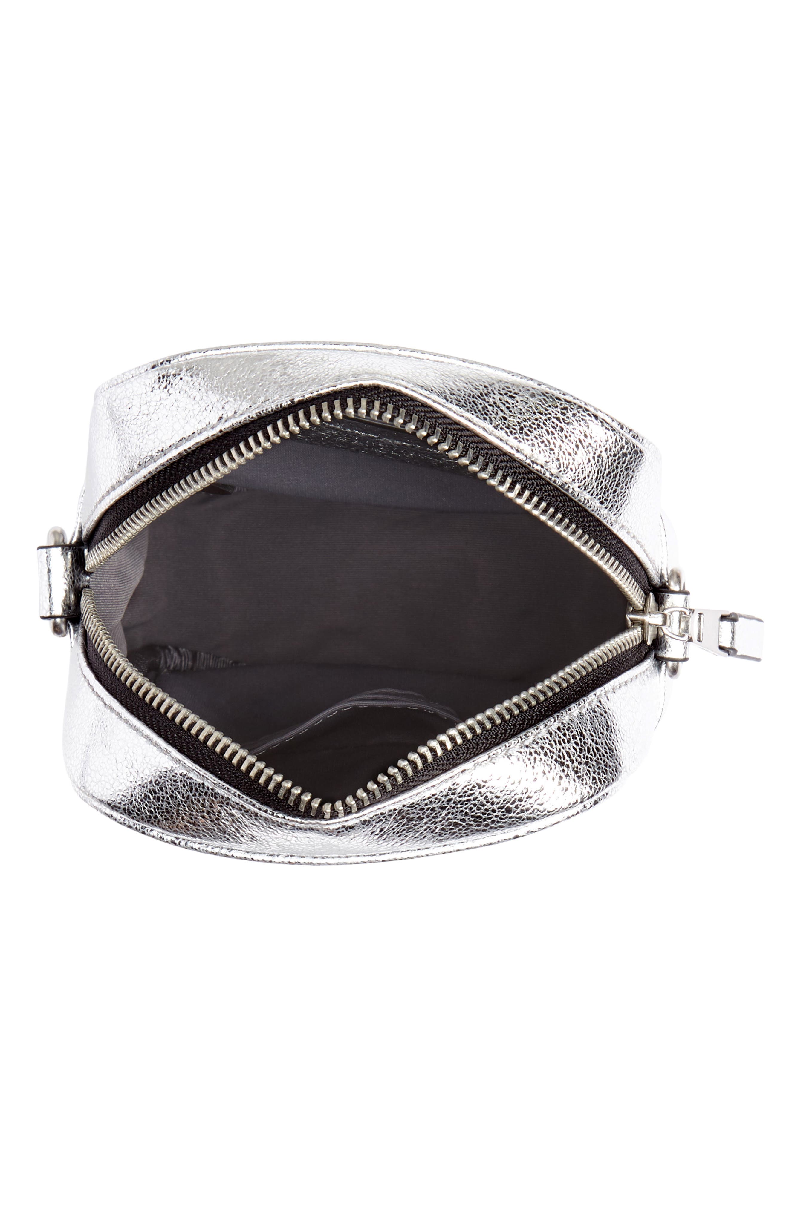 Murphy Metallic Leather Crossbody Bag, Alternate, color, SILVER